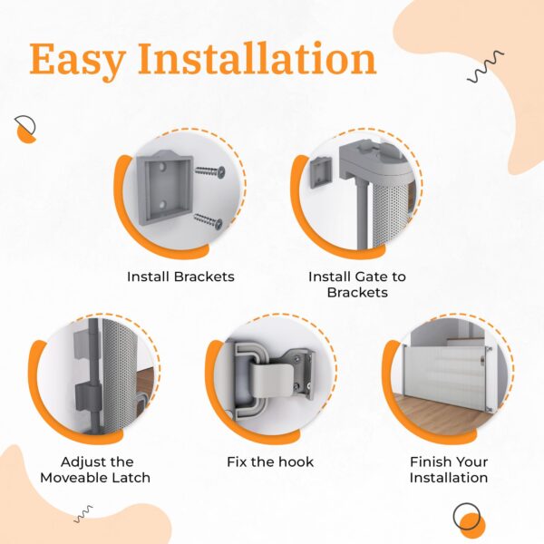 MeeruWorks Dual Lock Retractable Stair Gates - Image 3
